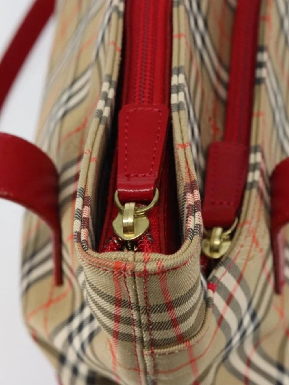 Burberrys Nova Check Tote Bag Canvas Beige Gold Auth 156474 - Picture 11 of 16